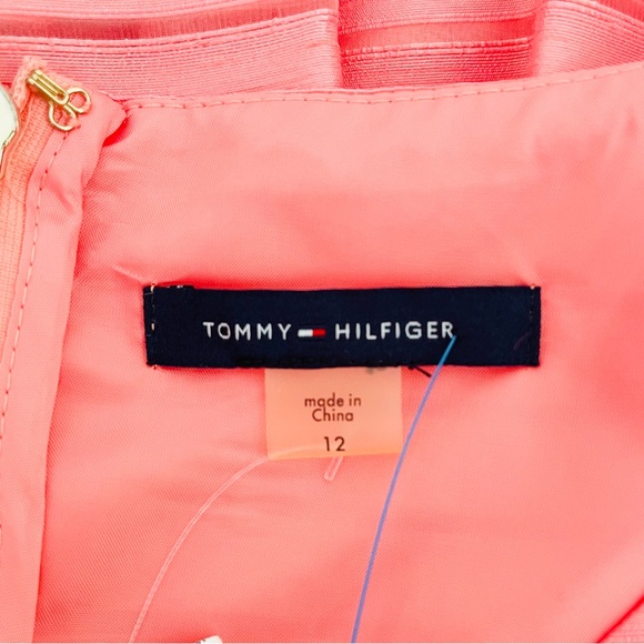 Tommy Hilfiger Dress Sleeveless Ribbon Stripe Fit & Flare Knee Length Round Neck - Picture 8 of 9